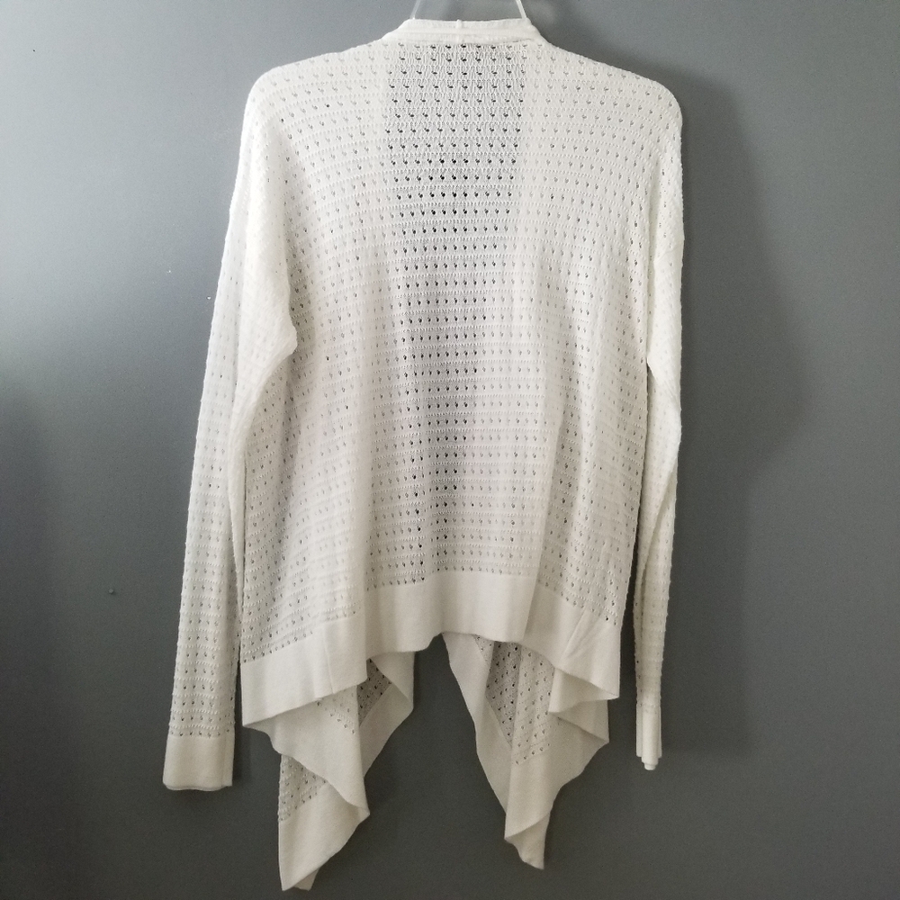 39th & Madison Womens White Knit Open Front Cartigan Sweater Size Medium - Picture 2 of 8